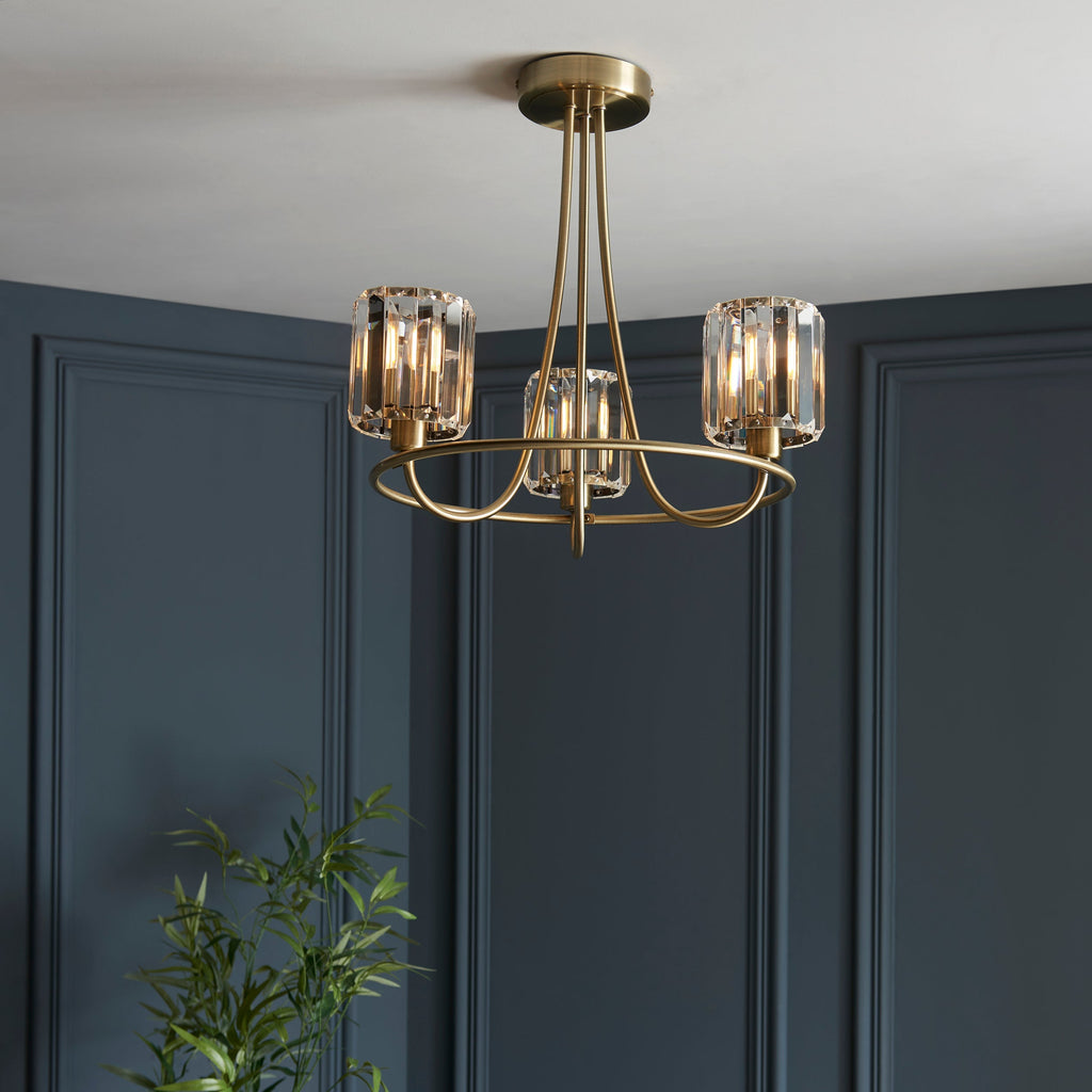 Berenice 3 Semi Flush Ceiling Light