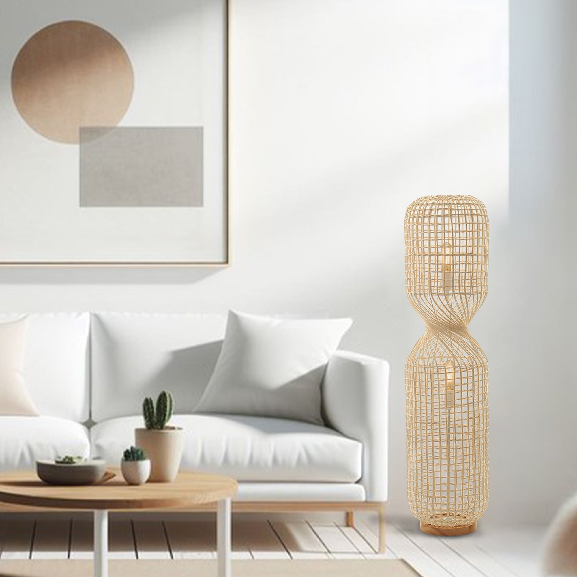Twirla Rattan Floor Lamp