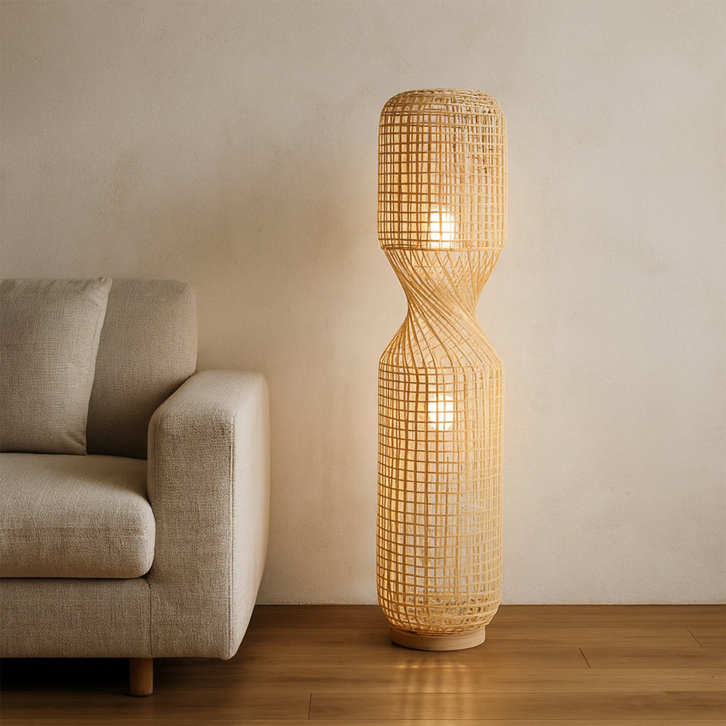 Twirla Rattan Floor Lamp