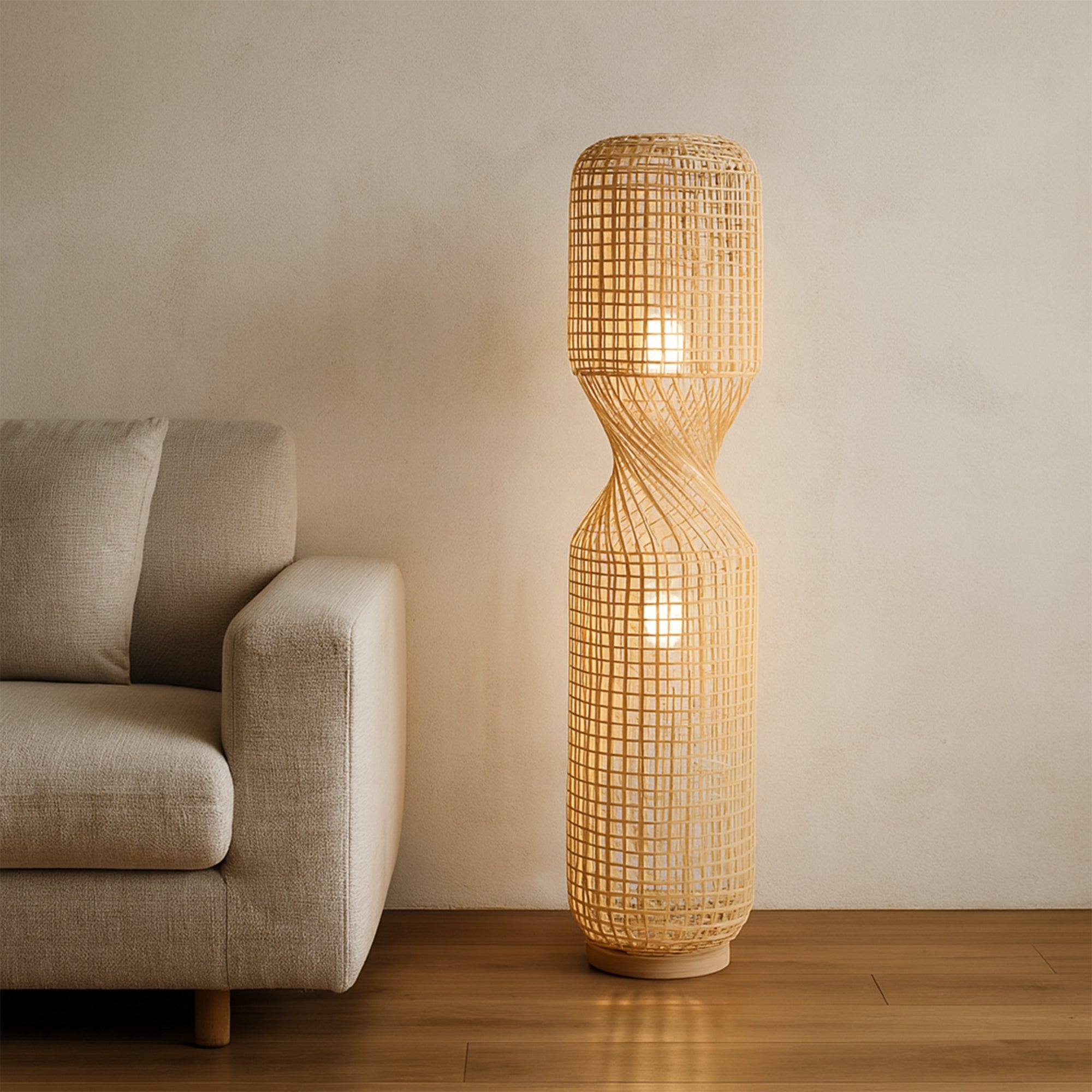 Twirla Rattan Floor Lamp