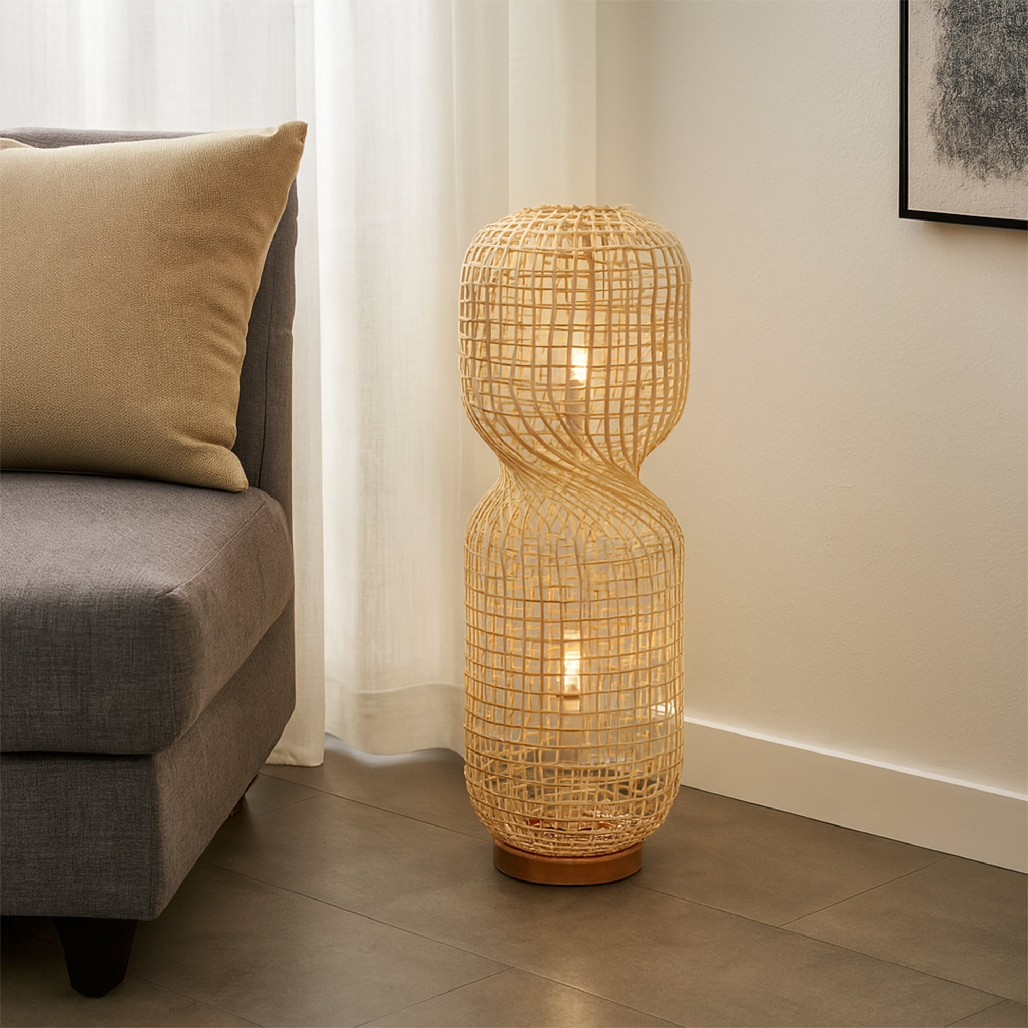 Twirla Rattan Floor Lamp