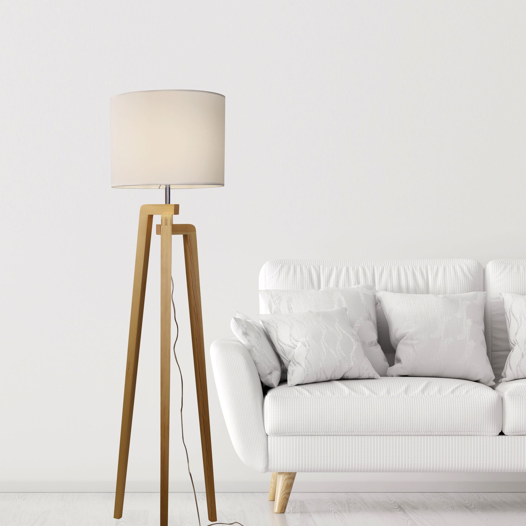 Lund Complete Floor Lamp White