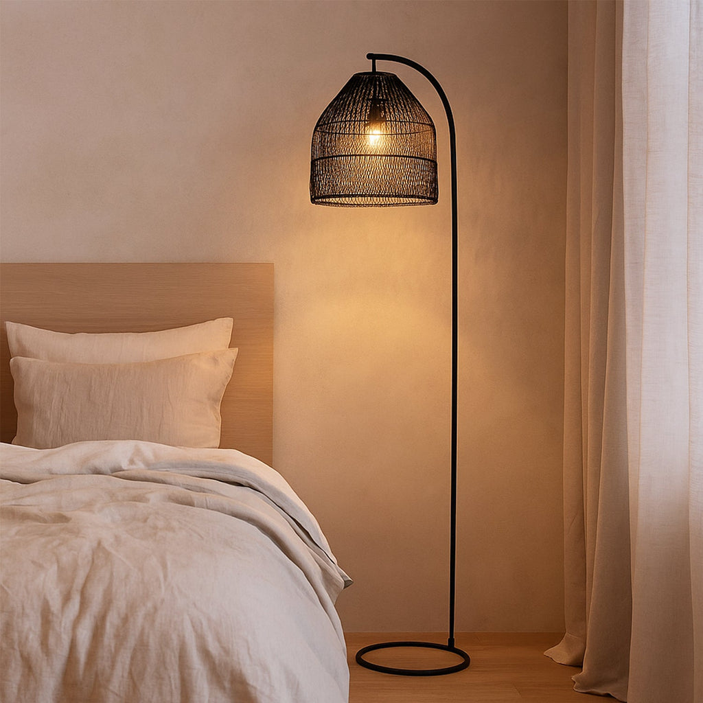 Rattan Floor Lamp - Coastal Chic