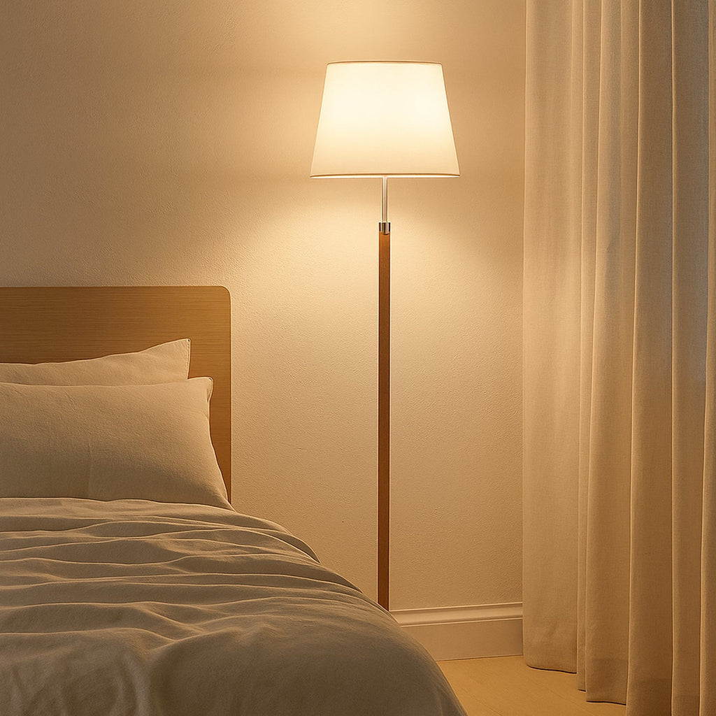Traditional Timber Look Floor Lamp