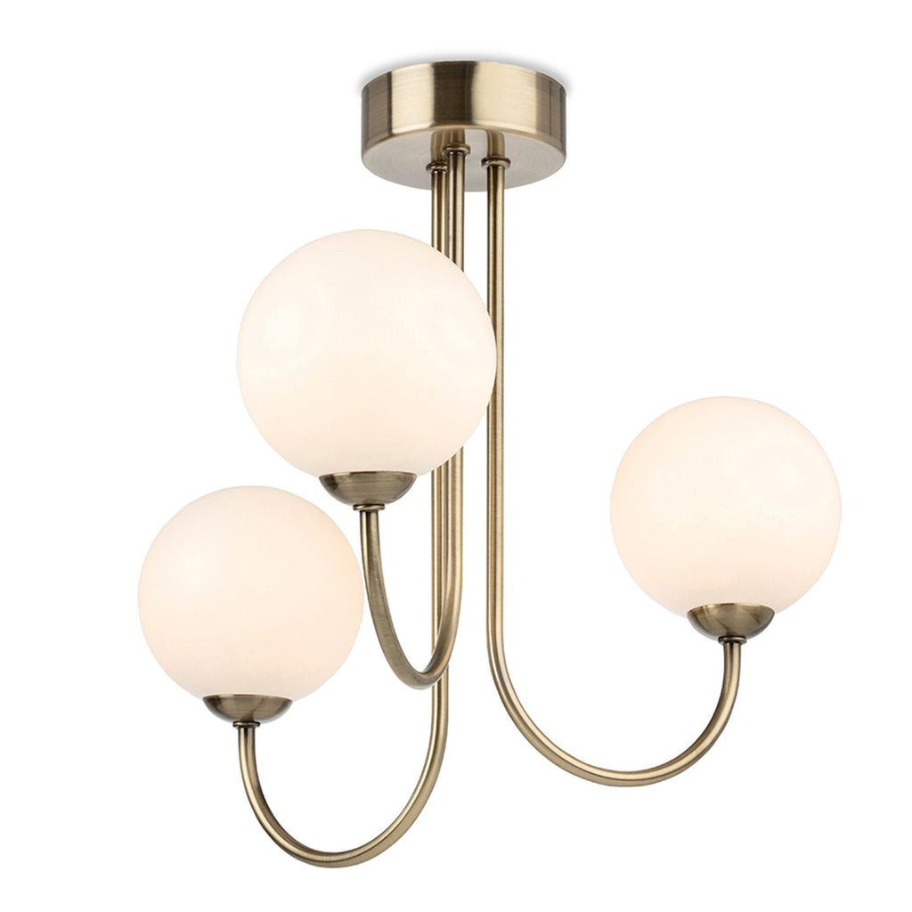 Bodel 3 Globe Semi-Flush Ceiling Light