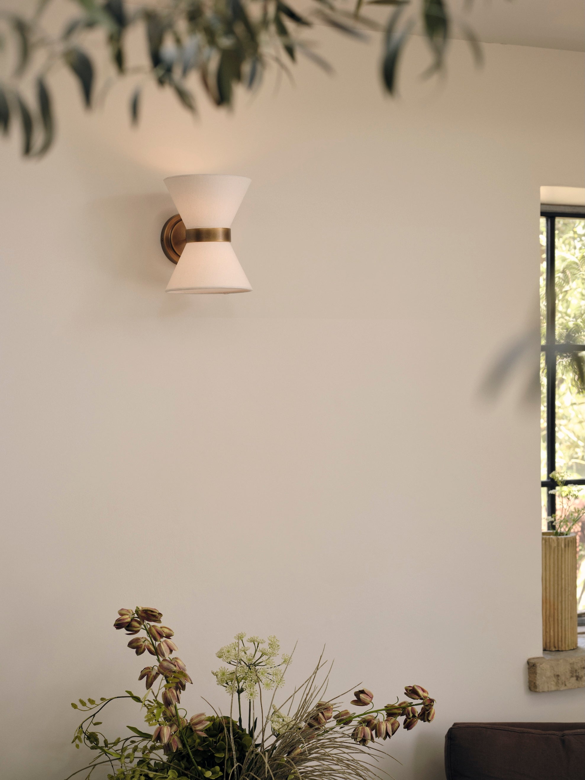 Renwick aged brass wall light